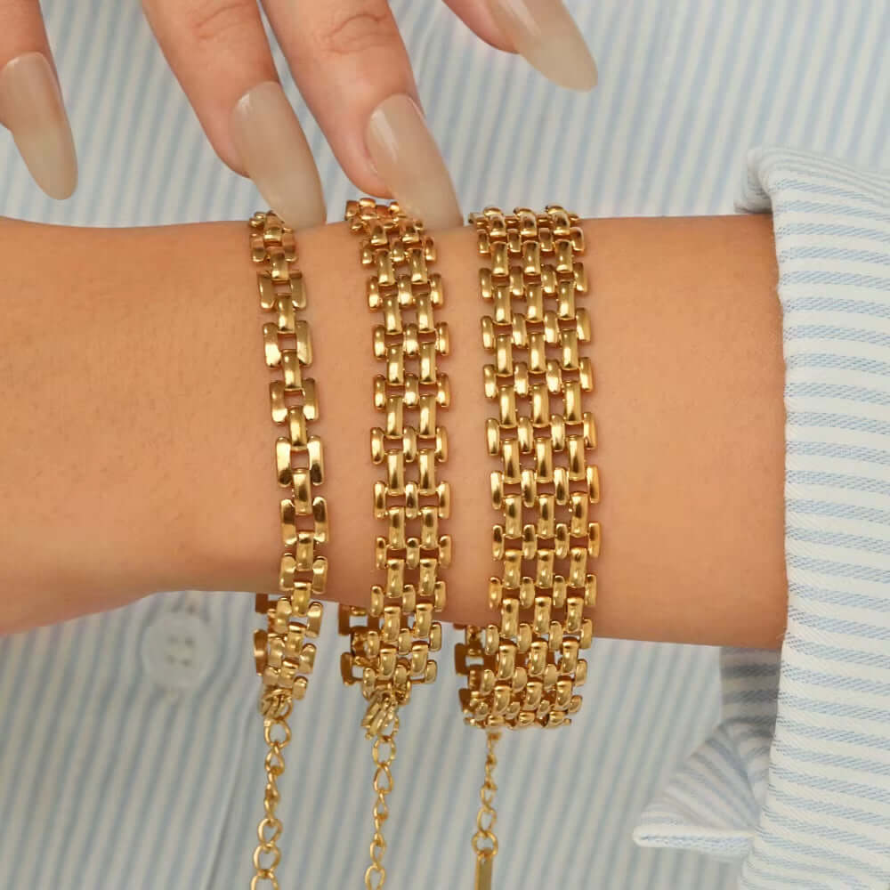 Imen Beauty Gold Plated Watch Strap Bracelet