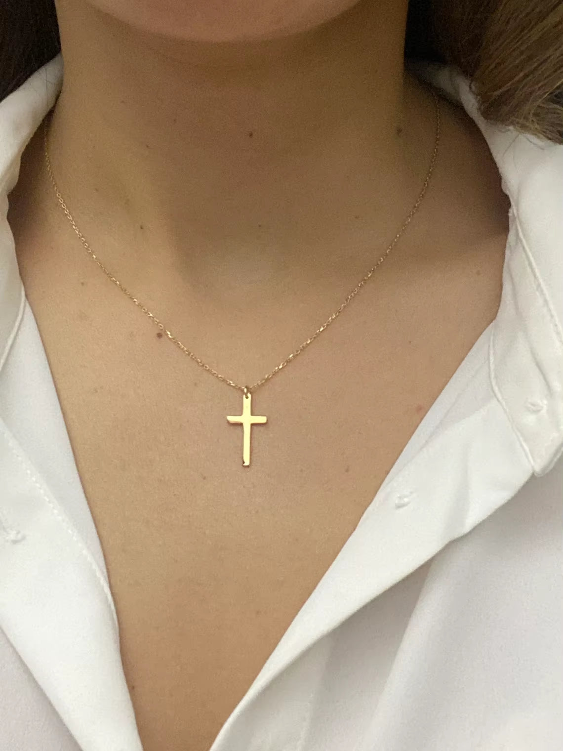 Imen Beauty Gold & Silver Cross Necklace