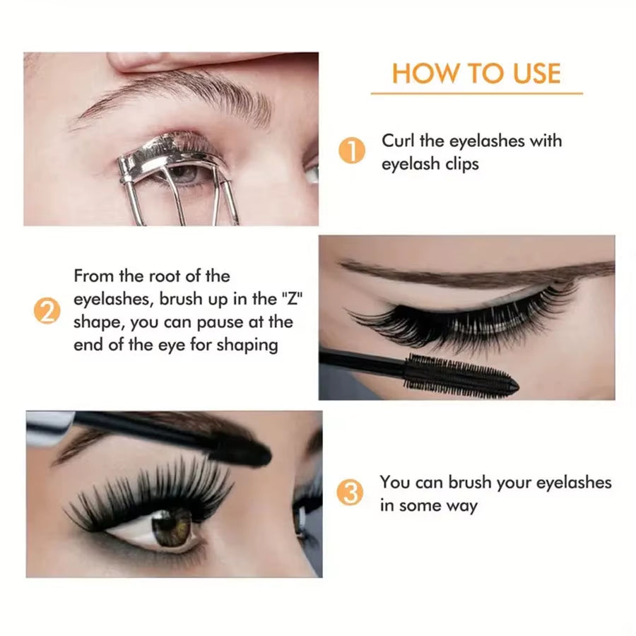 Ultimate Waterproof 4D Mascara for Thick, Long, and Curling Lashes - Smudge-Proof & Long-Lasting Eye Makeup Tool