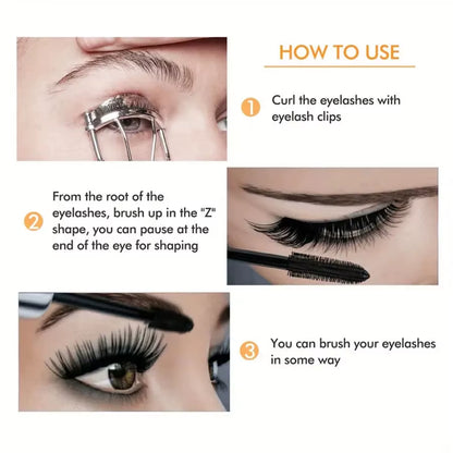 Ultimate Waterproof 4D Mascara for Thick, Long, and Curling Lashes - Smudge-Proof & Long-Lasting Eye Makeup Tool