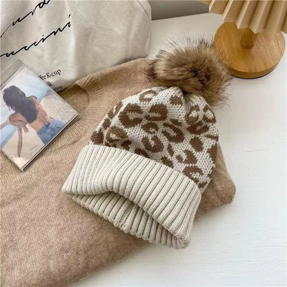 Imen Beauty Leopard Knit Hat