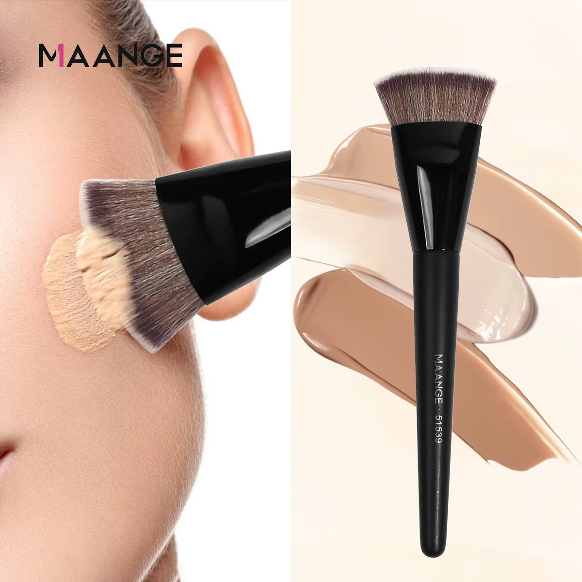 Achieve Flawless Skin with the Flat Round Foundation Brush - Your Essential Makeup Tool for Perfect Blending and Application