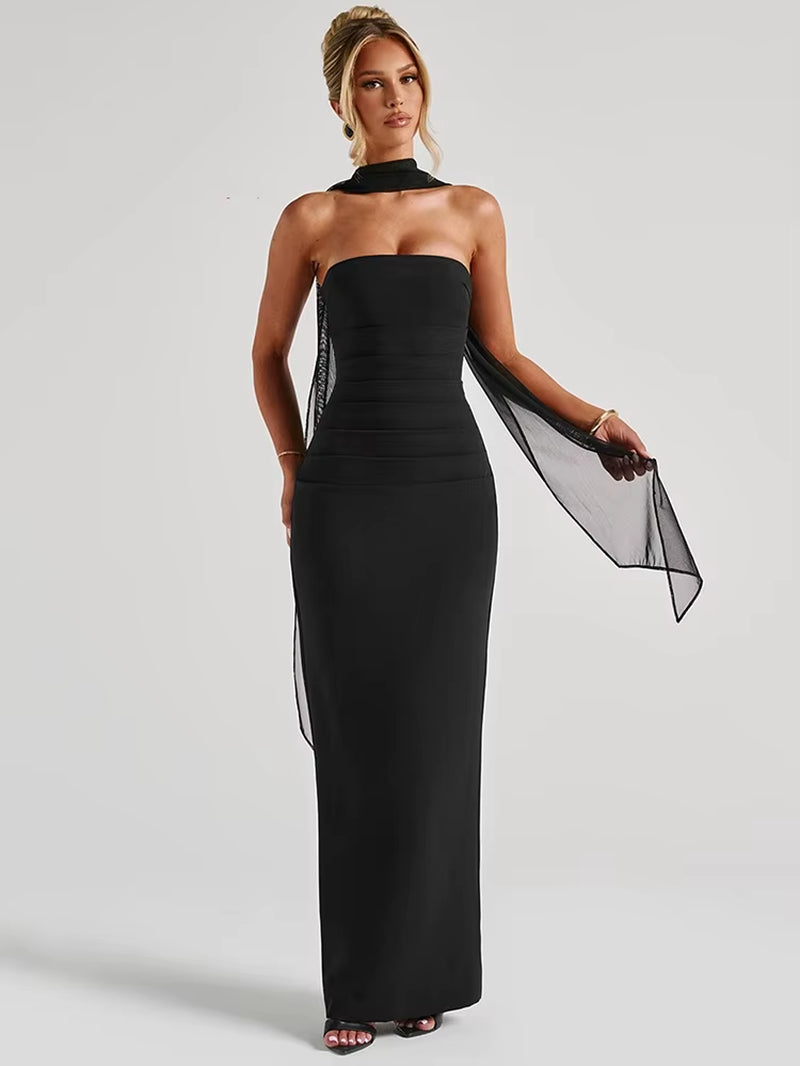 Imen Beauty Off-Shoulder Backless Dress