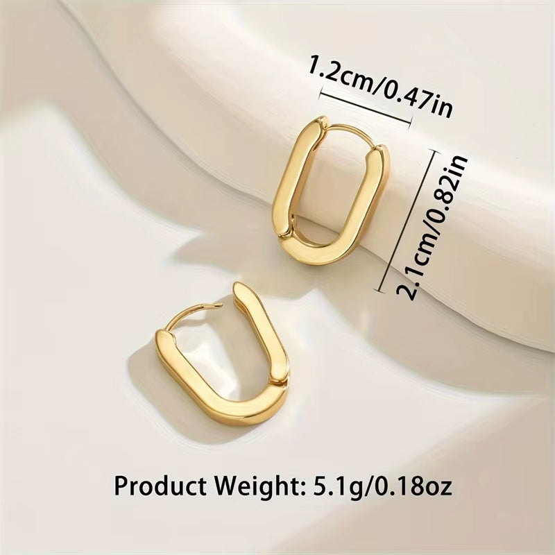 Imen Beauty Gold Square Hoop Earrings