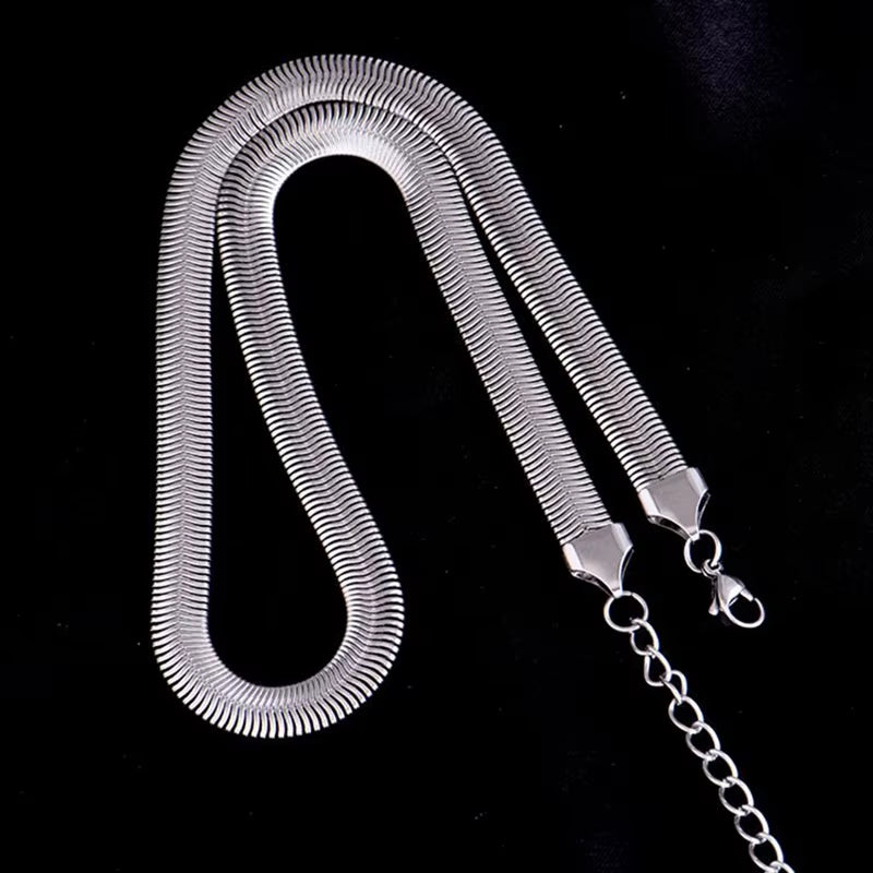 316L Stainless Steel Thick Snake Bone Necklace - Trendy Punk Hip Hop Jewelry for Women, Perfect Party Gift!