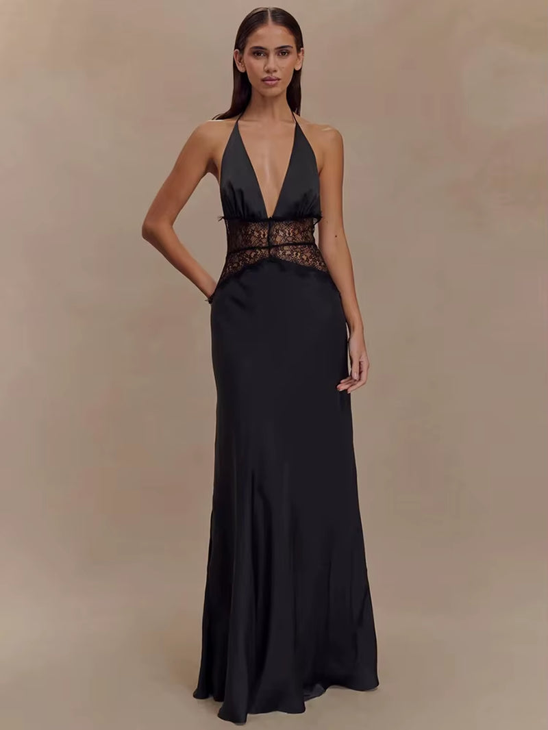 Imen Beauty Backless Maxi Dress