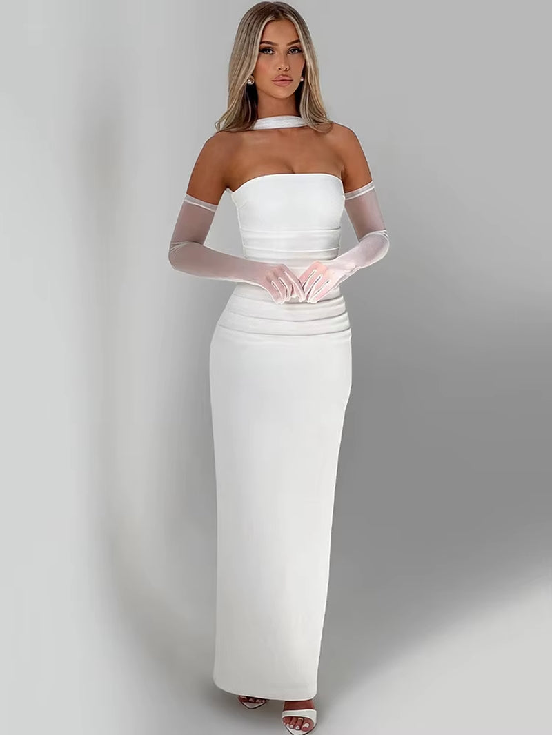 Imen Beauty Off-Shoulder Backless Dress
