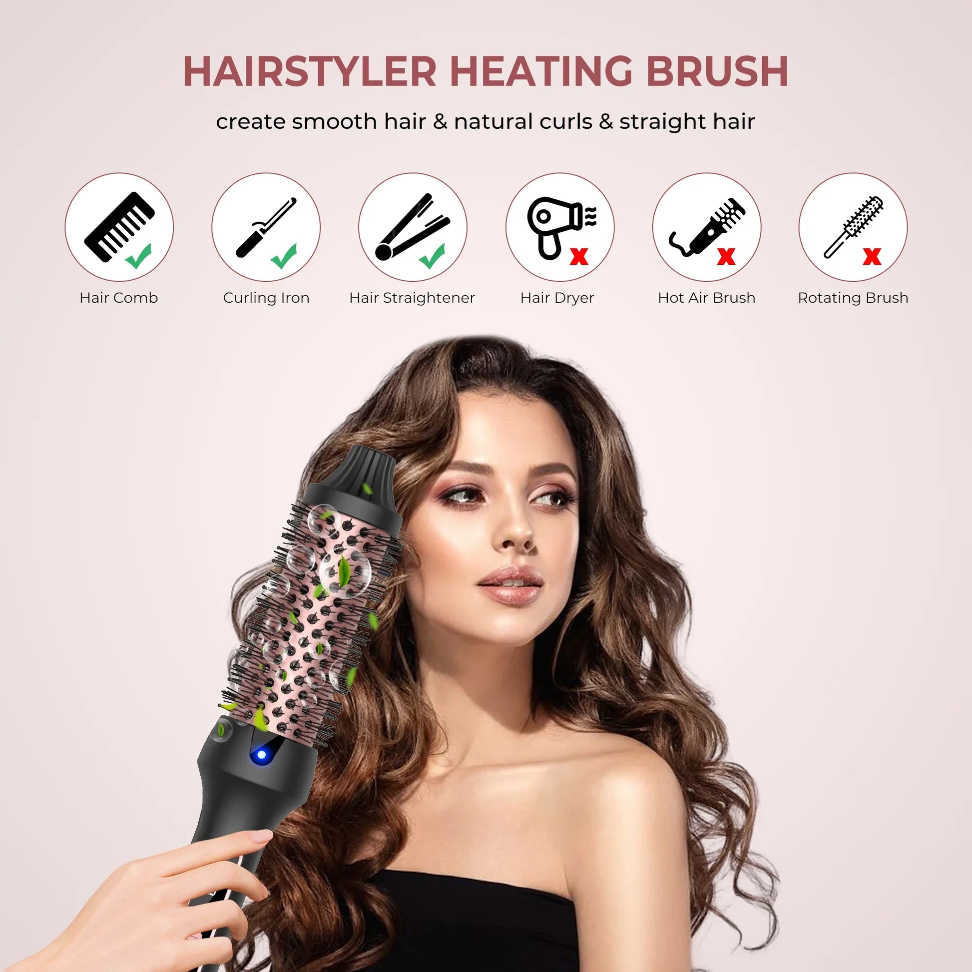 Imen Beauty Heated Styling Brush 3-in-1