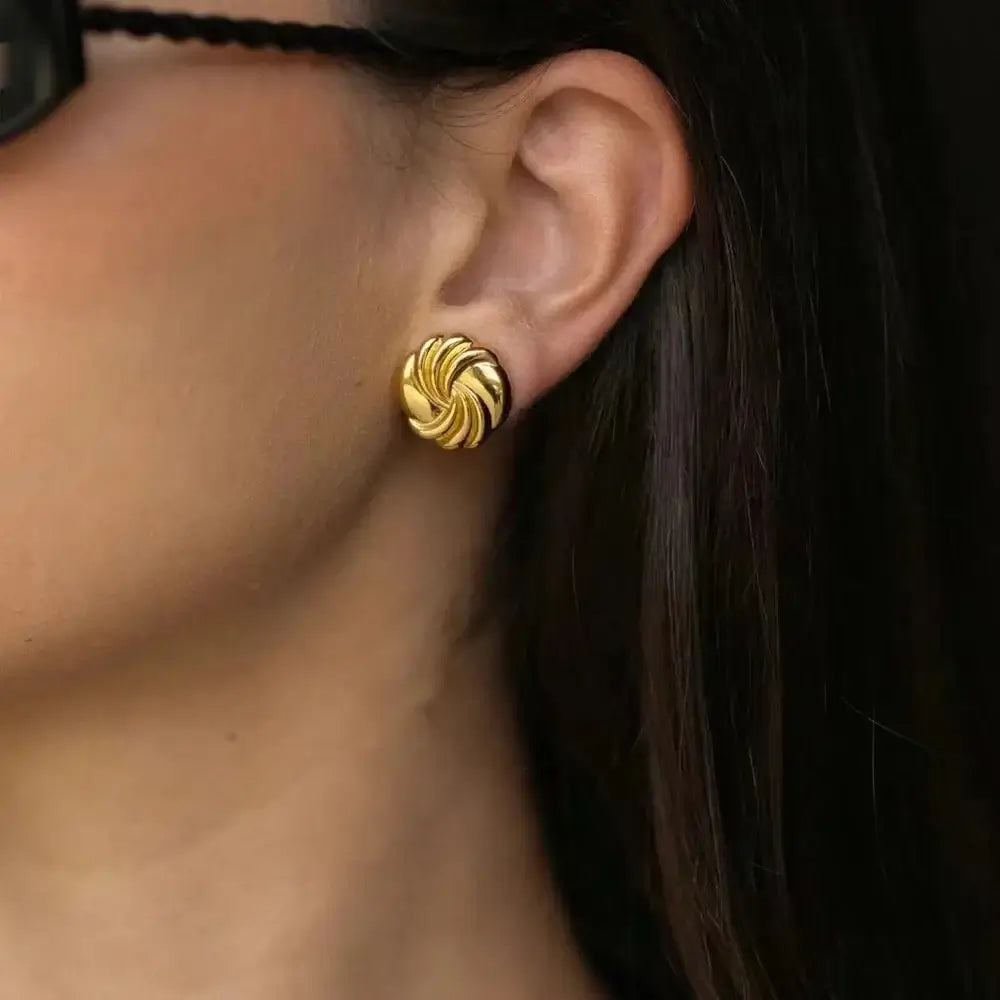 Imen Beauty Gold Geometric Earrings