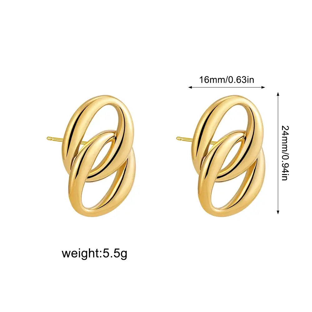 Imen Beauty Gold Geometric Earrings