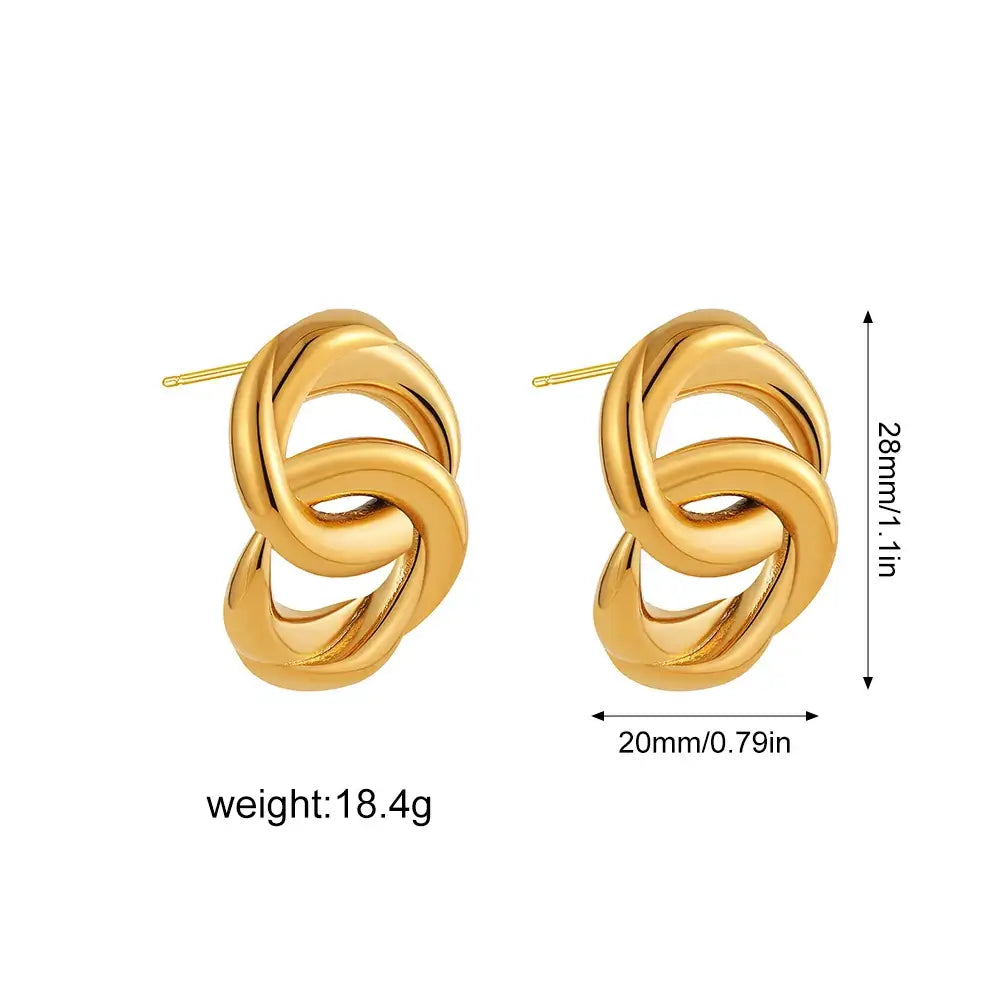 Imen Beauty Gold Geometric Earrings