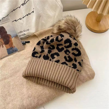 Imen Beauty Leopard Knit Hat