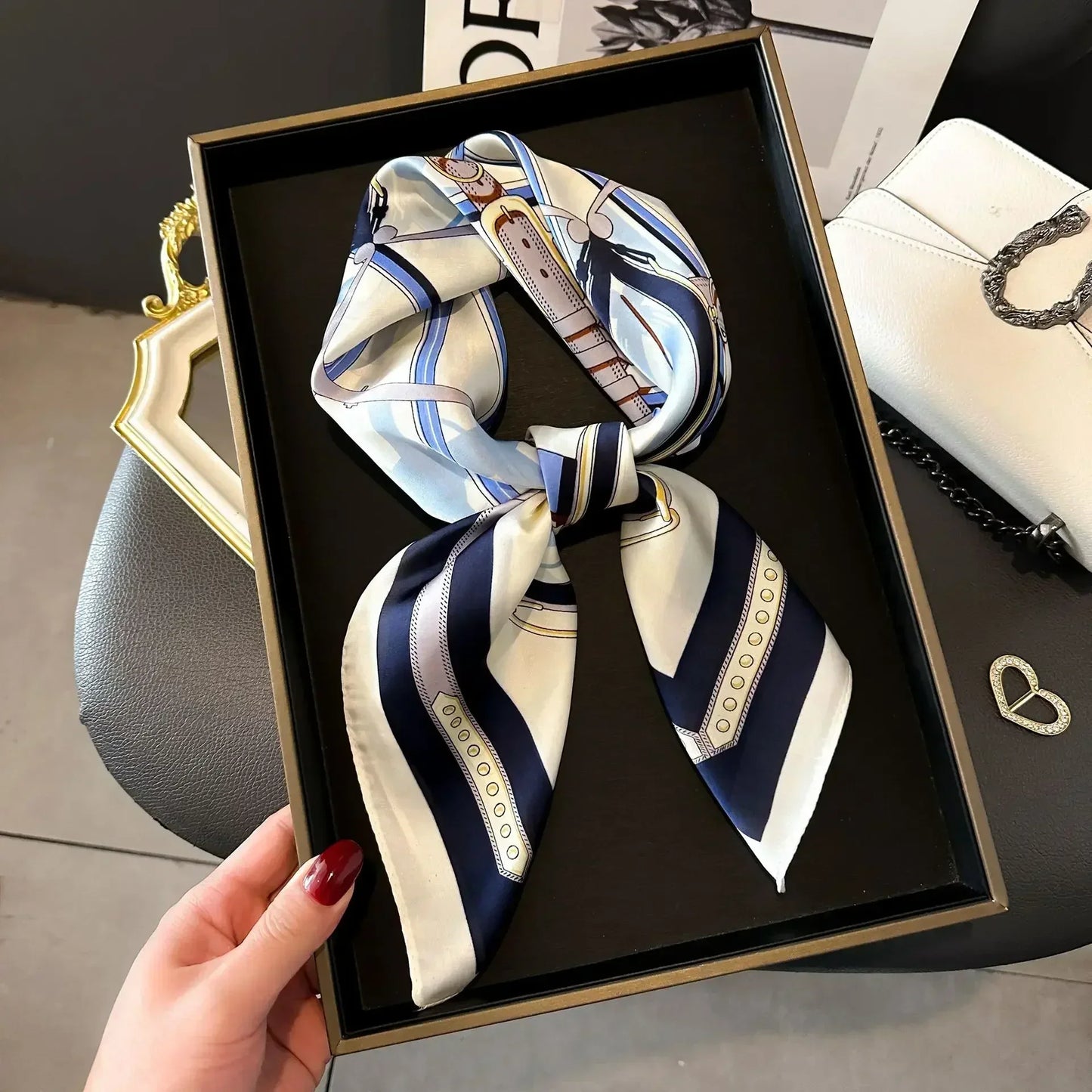 Imen Beauty Silk Scarf & Hairband Set