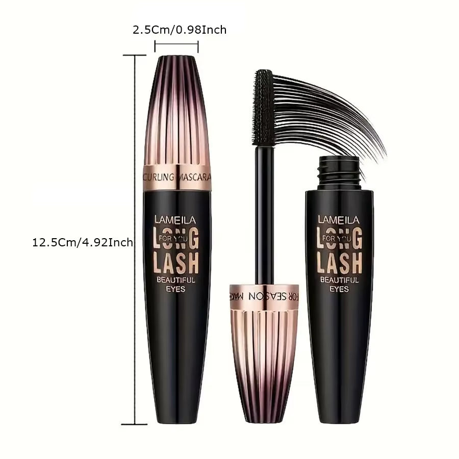 Ultimate Waterproof 4D Mascara for Thick, Long, and Curling Lashes - Smudge-Proof & Long-Lasting Eye Makeup Tool