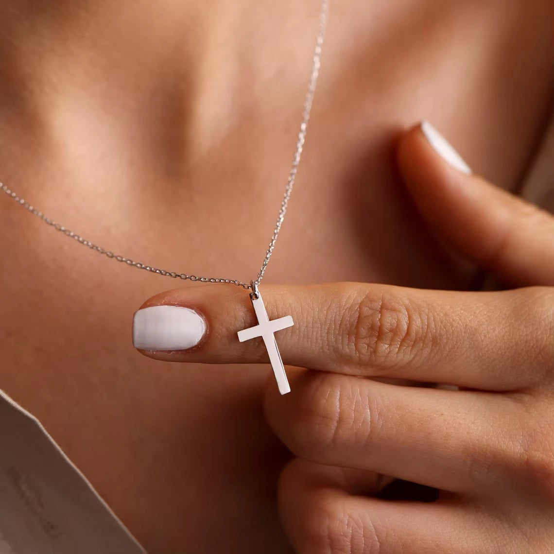 Imen Beauty Gold & Silver Cross Necklace