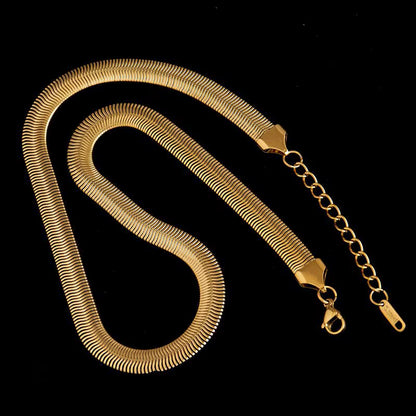 316L Stainless Steel Thick Snake Bone Necklace - Trendy Punk Hip Hop Jewelry for Women, Perfect Party Gift!