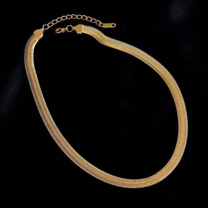 316L Stainless Steel Thick Snake Bone Necklace - Trendy Punk Hip Hop Jewelry for Women, Perfect Party Gift!