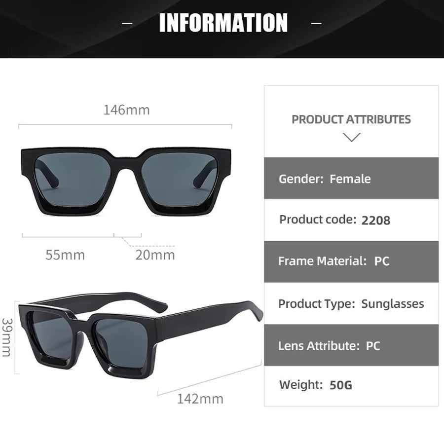 Imen Beauty Mini Square Retro Sunglasses