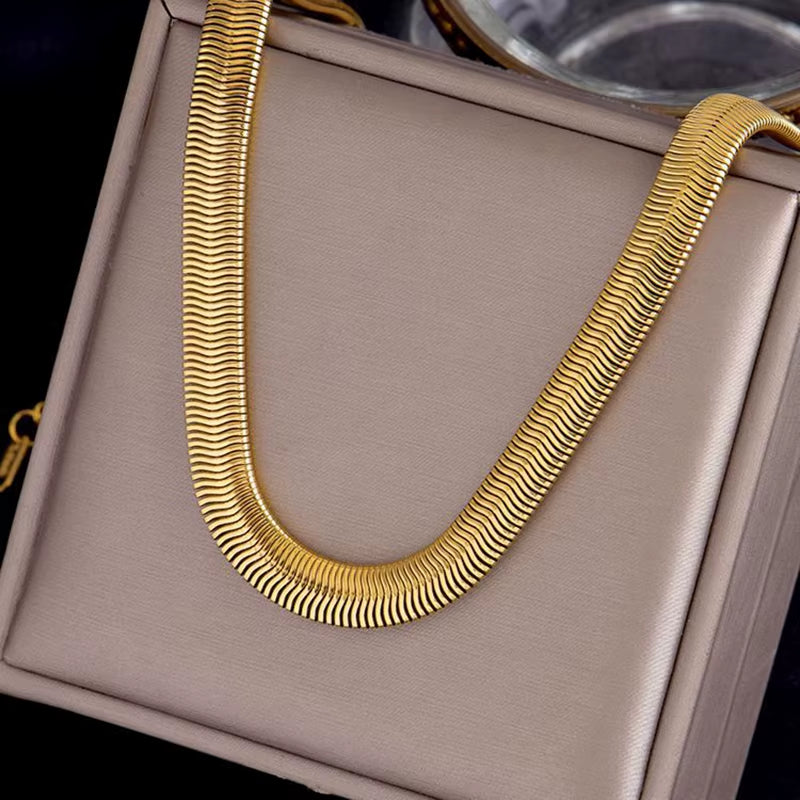 316L Stainless Steel Thick Snake Bone Necklace - Trendy Punk Hip Hop Jewelry for Women, Perfect Party Gift!