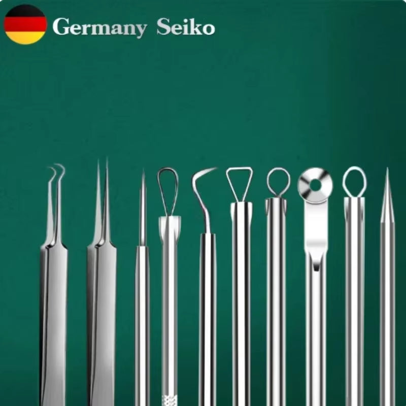 Ultimate Acne & Blackhead Remover Kit - 11 Pcs Ultra-Fine Tweezers & Extractors for Flawless Skin