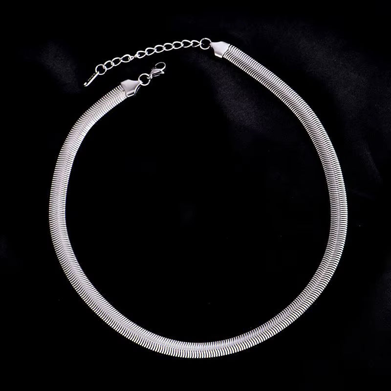 316L Stainless Steel Thick Snake Bone Necklace - Trendy Punk Hip Hop Jewelry for Women, Perfect Party Gift!