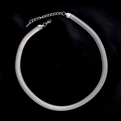 316L Stainless Steel Thick Snake Bone Necklace - Trendy Punk Hip Hop Jewelry for Women, Perfect Party Gift!