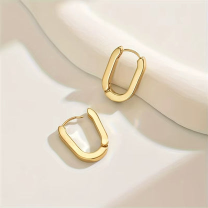 Imen Beauty Gold Square Hoop Earrings